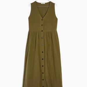 Madewell lightspun button-front tank midi dress